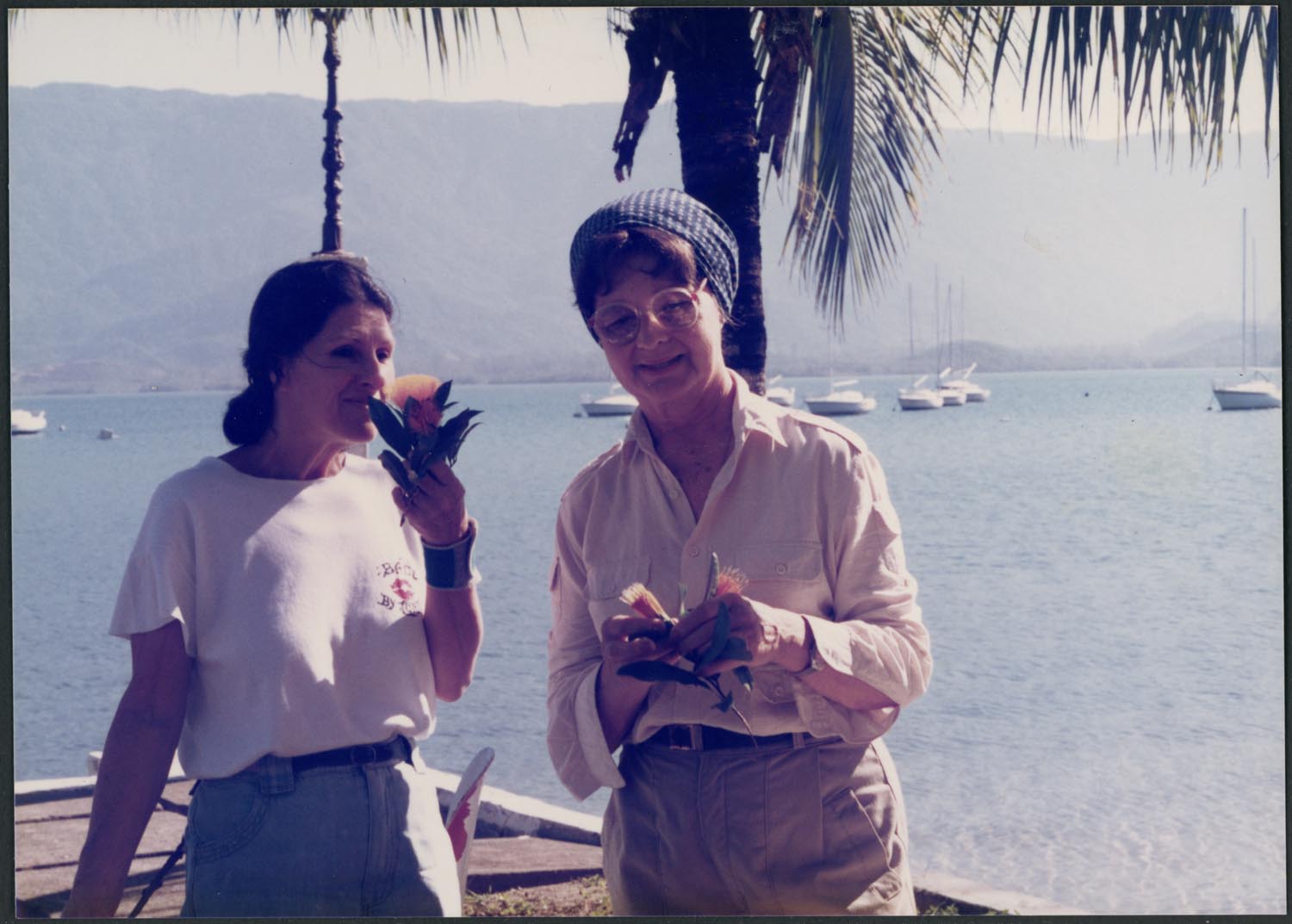 Sophie (right) and Dyrce Lacombe (likely) at a Brazilian waterfront — Casa de Oswaldo Cruz archive, identifier DL-VP-RF-03-031